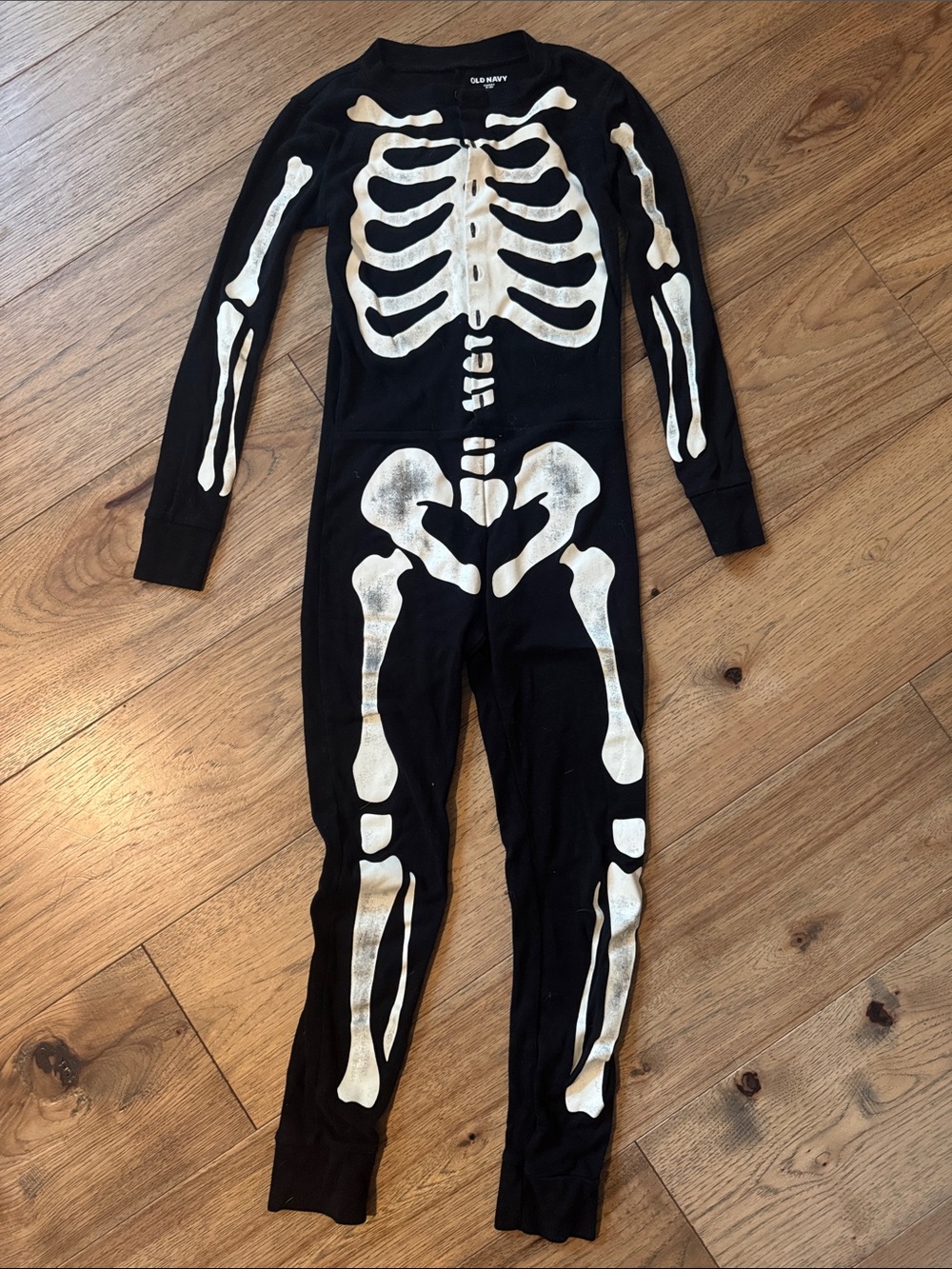 Old Navy Black Skeleton Glow in the Dark One-Piece Romper Pajama
